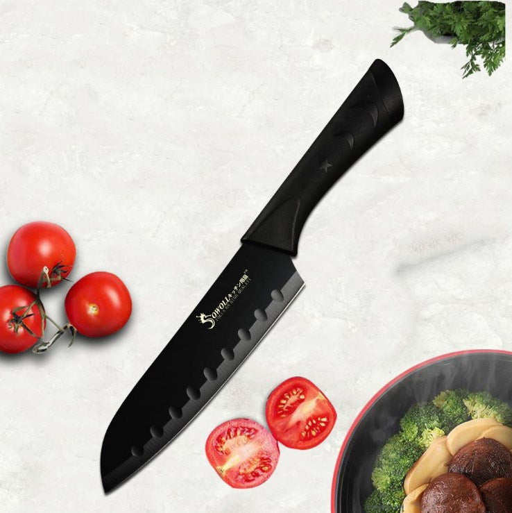 Color spray paint stainless steel 6 piece set chef cut meat universal bread peel knife