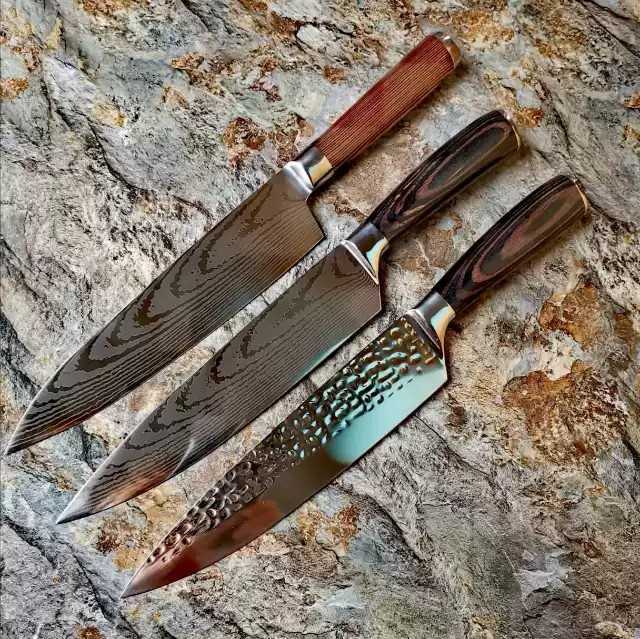 Damascus Pattern Chef's Knife Japanese Cuisine Knife