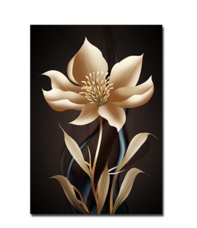 Abstract Black Gold Flower Wall Art Decoration Painting Frameless Painting Core