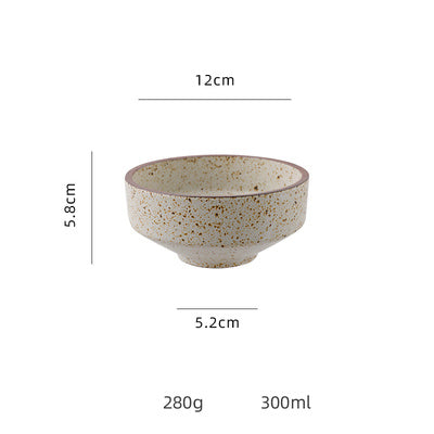 Household Rough Pottery Japanese Style Personality Creative Single Retro Rice Bowl