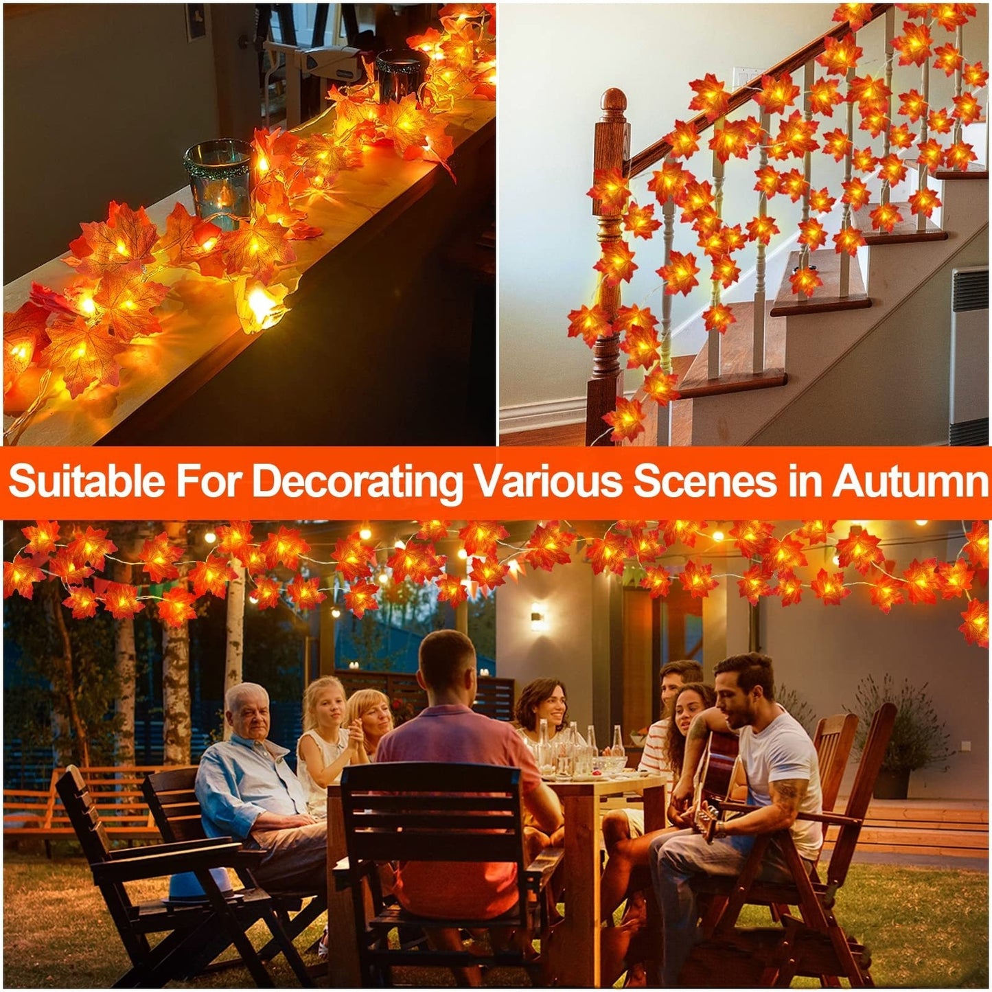 Maple Rattan Harvest Festival Home Decoration Simulation Autumn Garland Thanksgiving