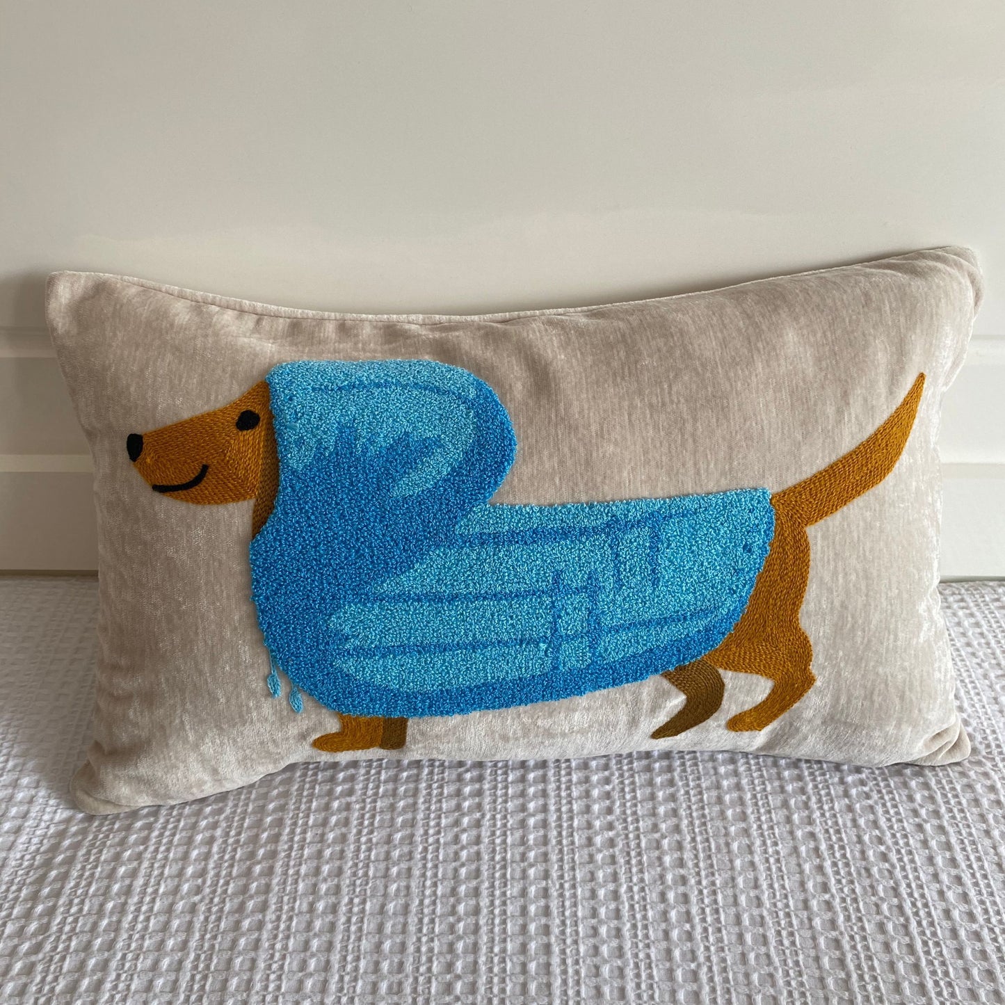 Pillow Embroidered Cushion With Core American Dog