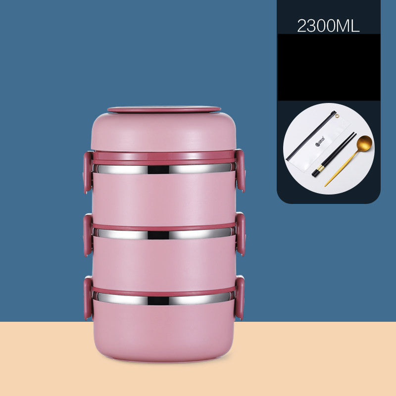 304 Stainless Steel Insulated Barrel Multi-layer Lunch Box