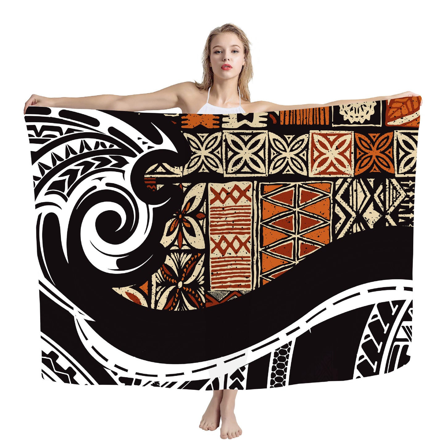 Cover Shawl Hawaiian Travel Beach Bath Towel Polynesian Seaside Quick-drying Wrap Yarn