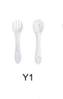 High Quality Natural 100 Food Grade Inventory Easy To Rinse Spoon Weaning Unbreakable Rubber Fork Dishwasher Safe Feeding Set