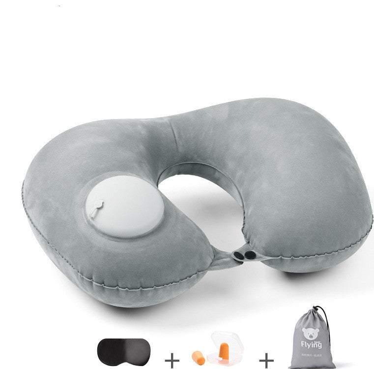 Portable Travel Inflatable U-Shaped TPU Pillow