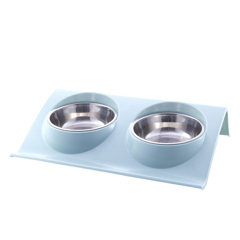 Stainless Steel Anti-spatter Pet Double Bowl