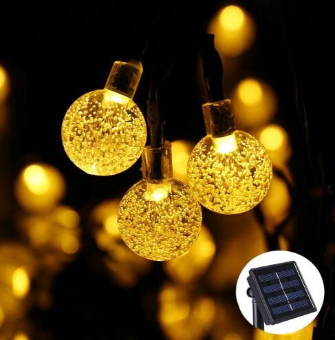 Crystal solar power of the led lamp string lights christmas lights solar garden outdoor decoration for christmas