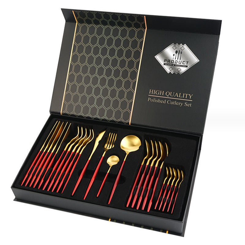 Gift Box Stainless Steel Tableware 24-piece Set