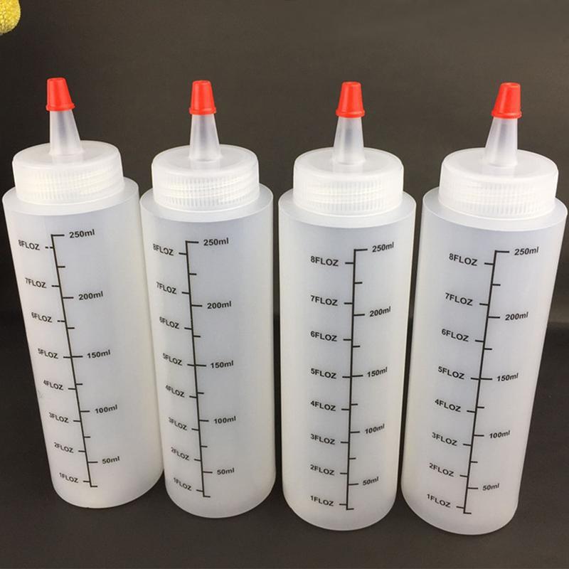 5PCS 250ML Plastic Squeeze Bottle