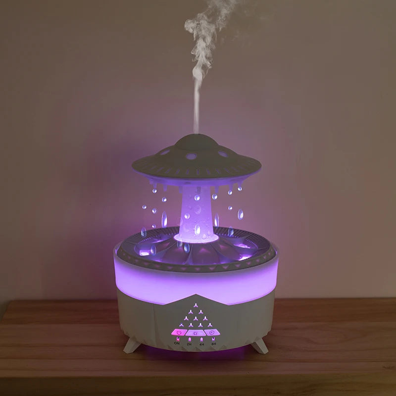 New UFO Raindrop Humidifier Water Drop Air Humidifier USB Aromatherapy Essential Oils Aroma Air Diffuser Household Mist Maker Home Decor