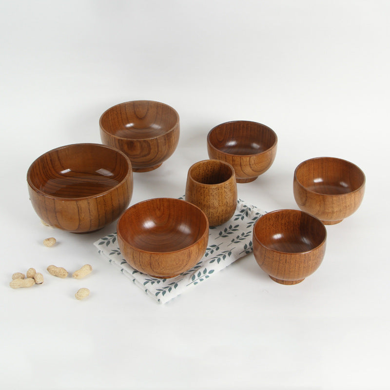 Japanese style natural jujube wooden bowl