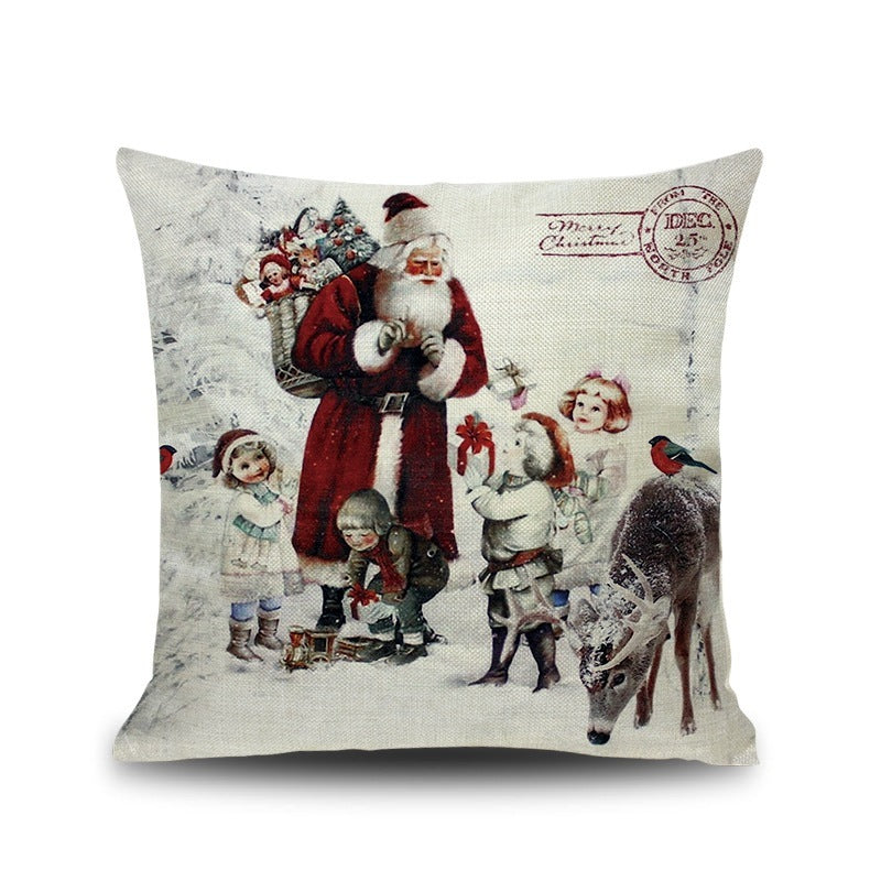 Christmas linen pillowcase