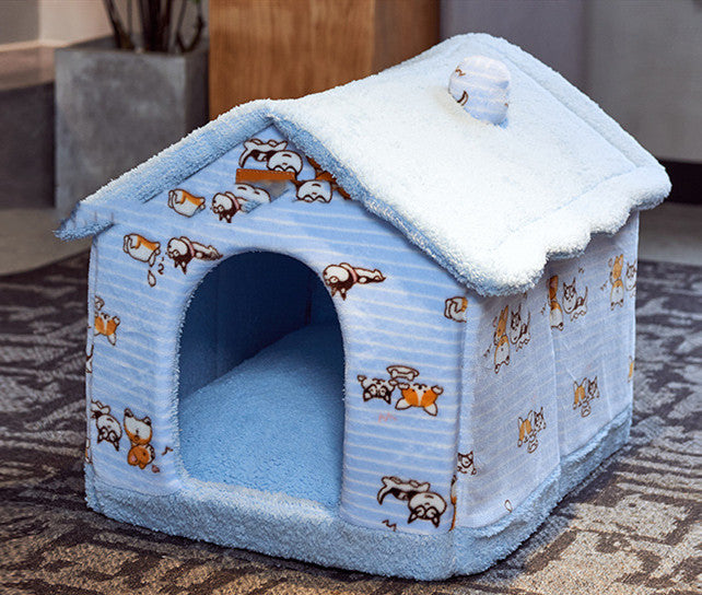 Removable And Washable Small Dog Teddy Cat Litter Closed Dog House