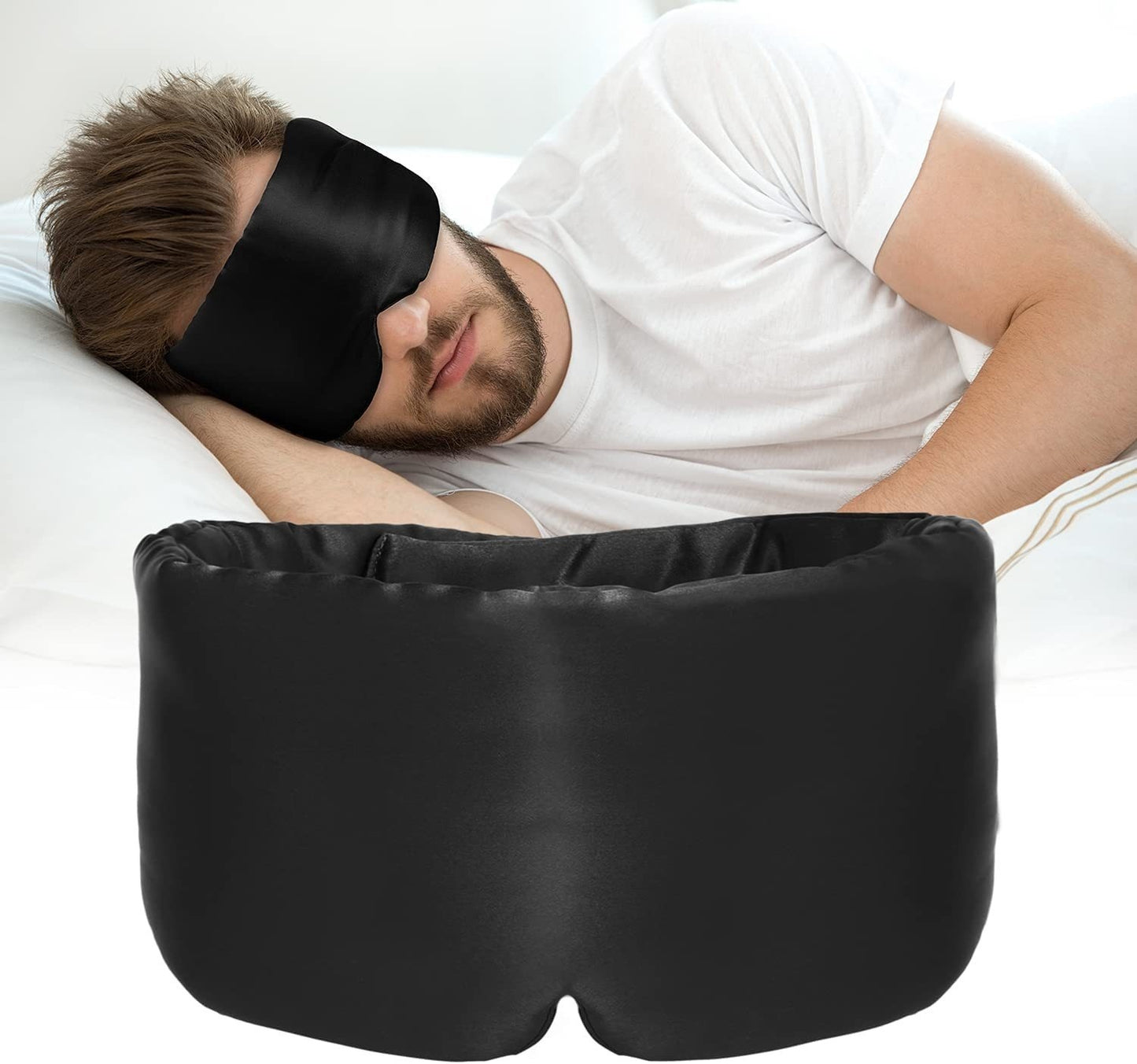 Long Sleep Shading Not Tight Ear All-inclusive Eye Shield Artificial Silk Cold Soft Eye Mask