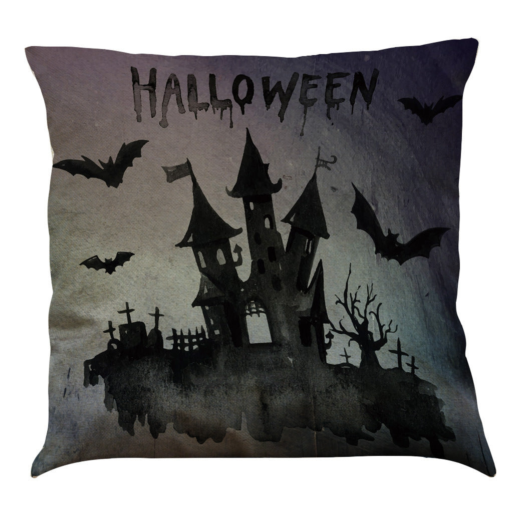 Halloween Cotton Linen Sofa Car Cushion Pillowcase