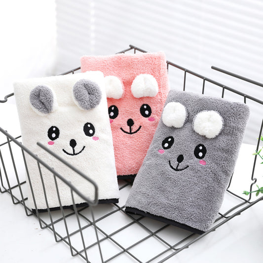 Coral Velvet Bath Towel Two-piece Towel Rabbit Ears Koala Bear Gift Box