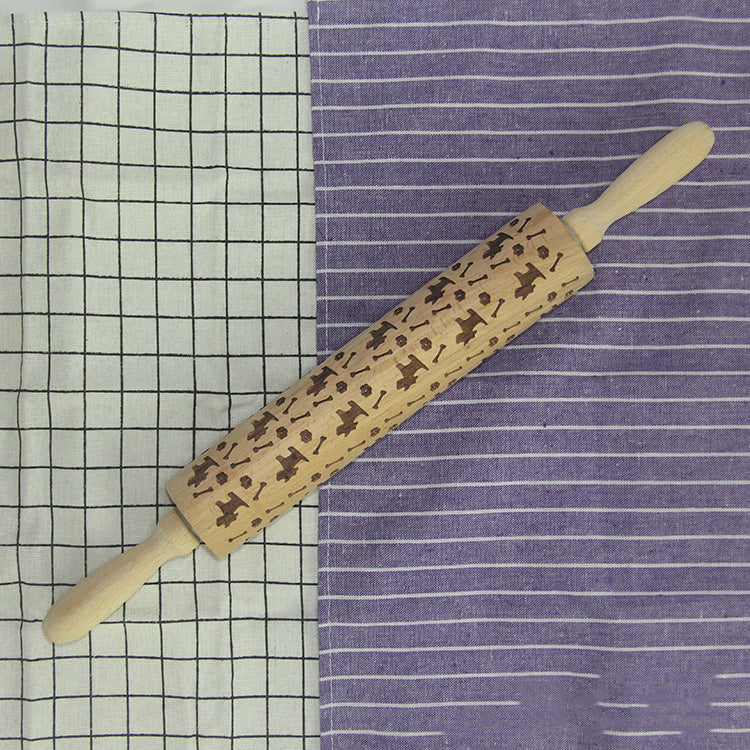 roller printed cookie dough stick