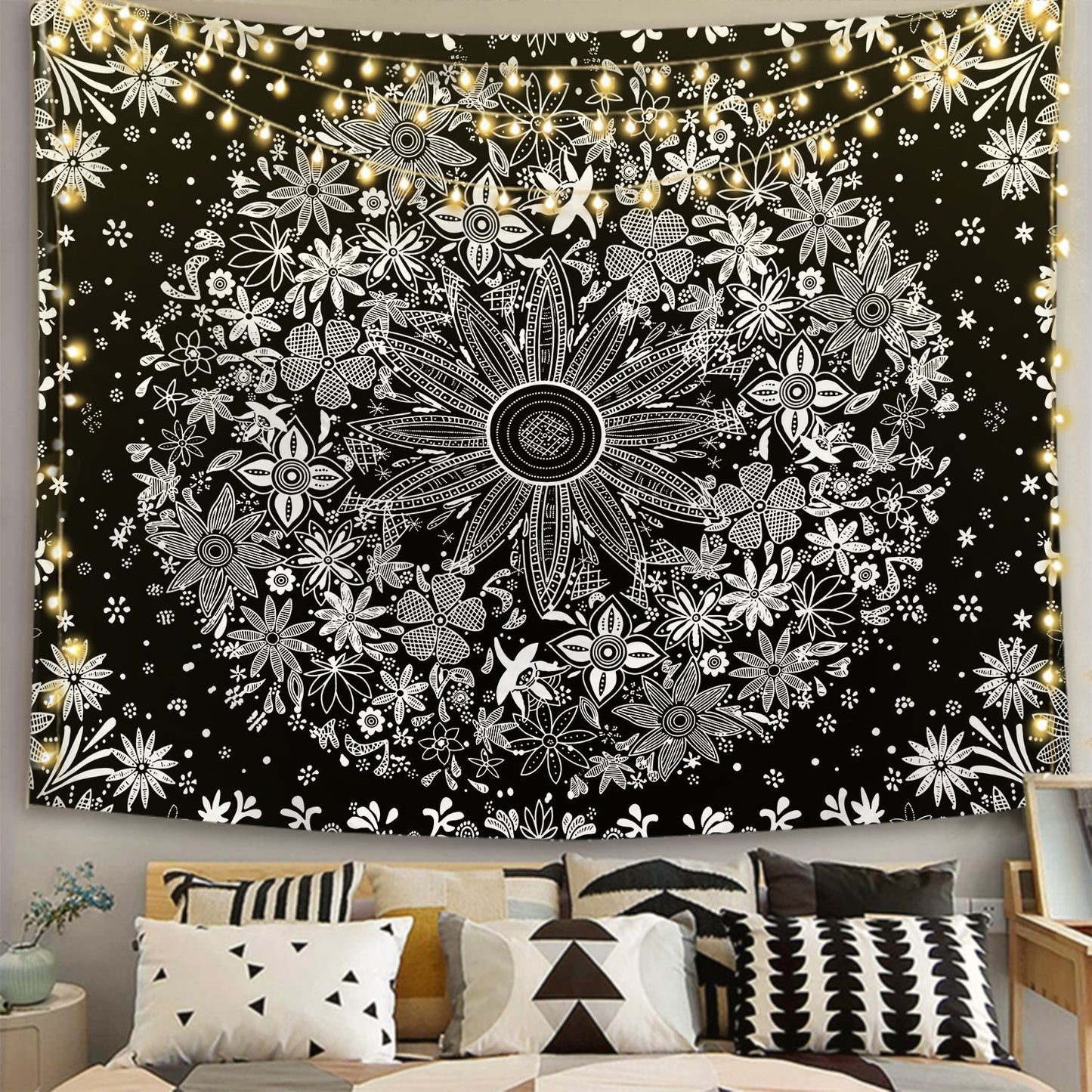 Tapestry Black And White Series Printed Home Hanging Cloth