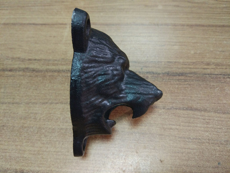 Bear head cast iron wall opener metal craft beer opener