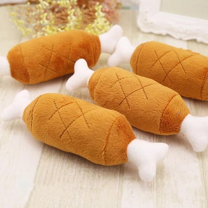 Plush double bone chicken leg molars sounding toy