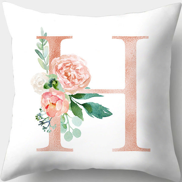 Letter Flowers Valentine's Day Digital Printing Pillowcase