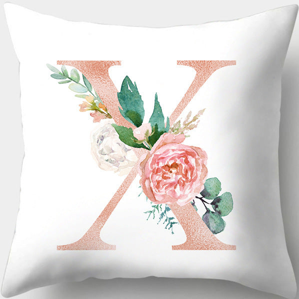 Letter Flowers Valentine's Day Digital Printing Pillowcase