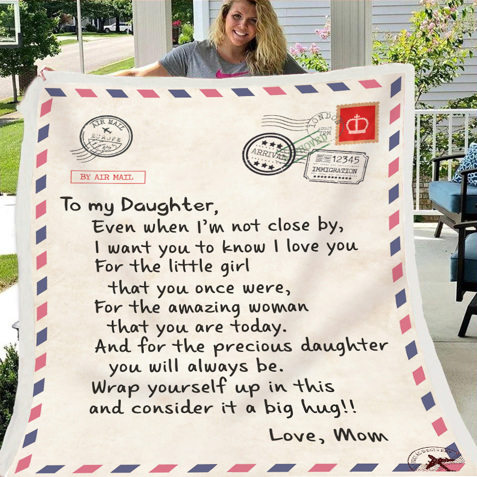 Fleece Blanket to My Daughter Son Wife Letter Printed Quilts Air Mail Blankets Positive Encourage and Love GiftsDrop Ship