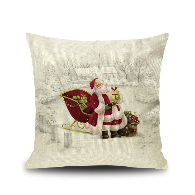 Christmas linen pillowcase