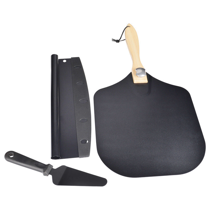 Aluminum Pizza Shovel Set Wooden Handle Pizza Shovel Non-stick Pizza Transfer Shovel