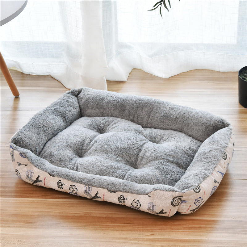 Kennel pet supplies in the large dog pet nest Golden Retriever dog bed autumn and winter cotton dog mat