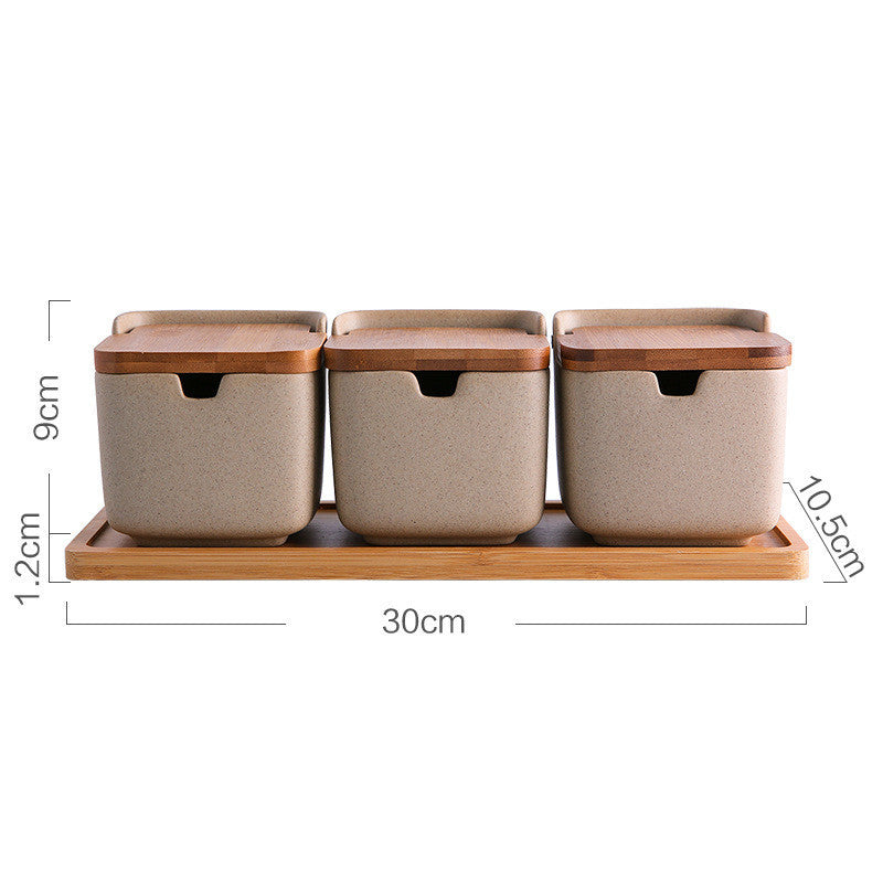 Clamshell ceramic seasoning box