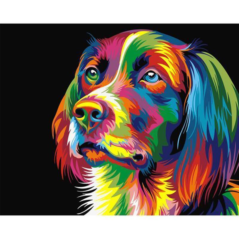 Colorful dog painting