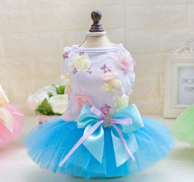 Dog Skirt Princess Tutu Spring-Summer Teddy Dress Mesh Thin Summer Dog Clothes