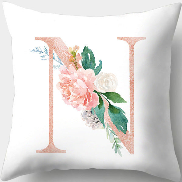 Letter Flowers Valentine's Day Digital Printing Pillowcase