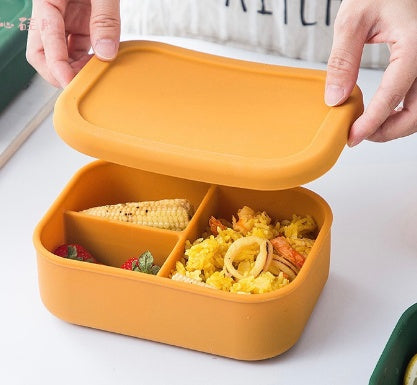 Compartment Silicone Sealed Portable Lunch Box Microwave Heatable