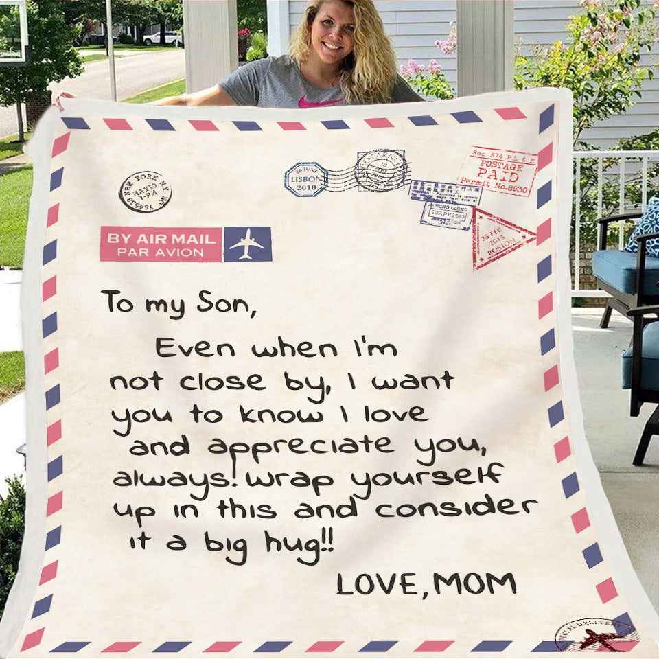 Fleece Blanket to My Daughter Son Wife Letter Printed Quilts Air Mail Blankets Positive Encourage and Love GiftsDrop Ship