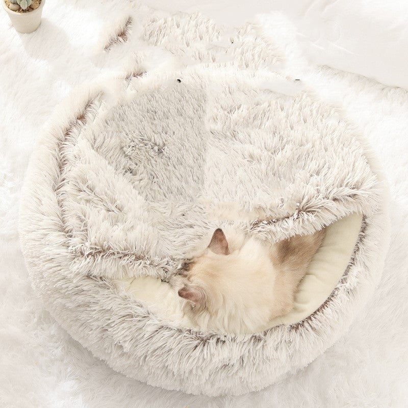 Crystal Velvet Warm Round Half Wrapped Cat's Nest