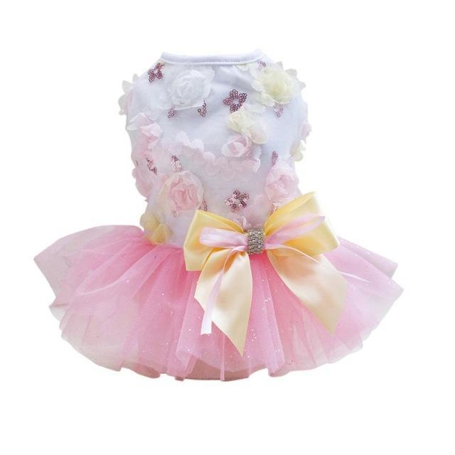 Dog Skirt Princess Tutu Spring-Summer Teddy Dress Mesh Thin Summer Dog Clothes