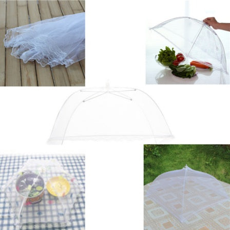 White Large Rectangular Dish Cover With Removable And Washable Mesh