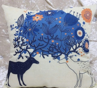 Cartoon Linen Backing Block Back Cushion