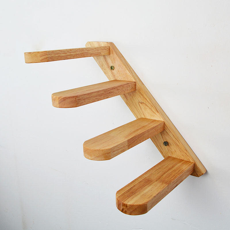 Cats Climbing Ladders On Solid Wood Walls, Rubber Wood Springboards And Stair Toys