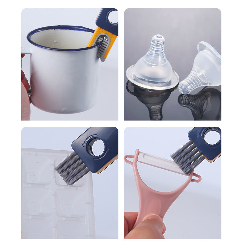 4 In 1 Bottle Gap Cleaner Brush Multifunctional Cup Cleaning Brushes Water Bottles Clean Tool Mini Silicone U-shaped Brush Kitchen Gadgets