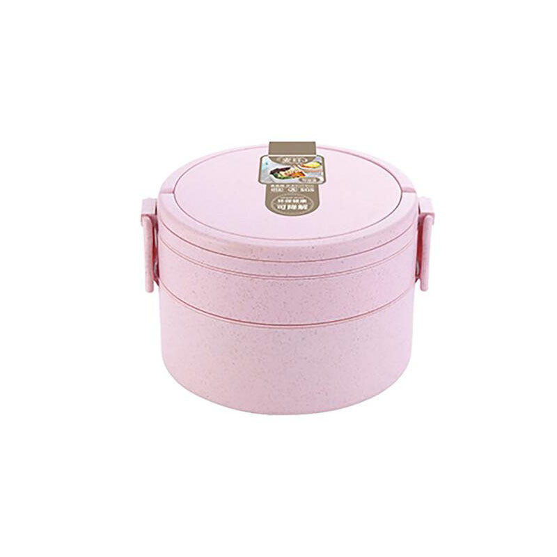 Wheat Straw Portable Double-Layer Lunch Box