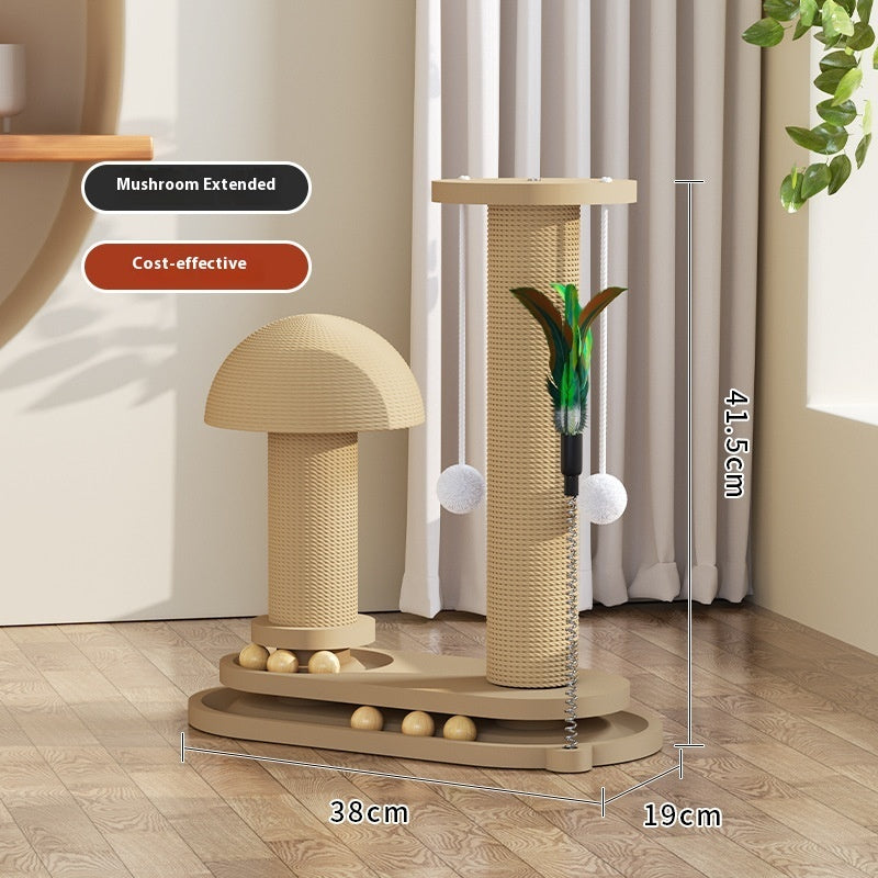 Solid Wood Cat Turntable Scratching Post Durable Toy