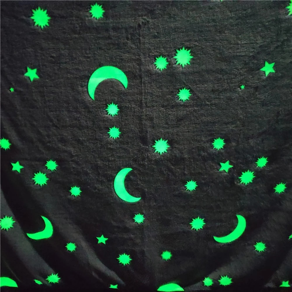 Glowing Polyester Wool Blanket In The Dark