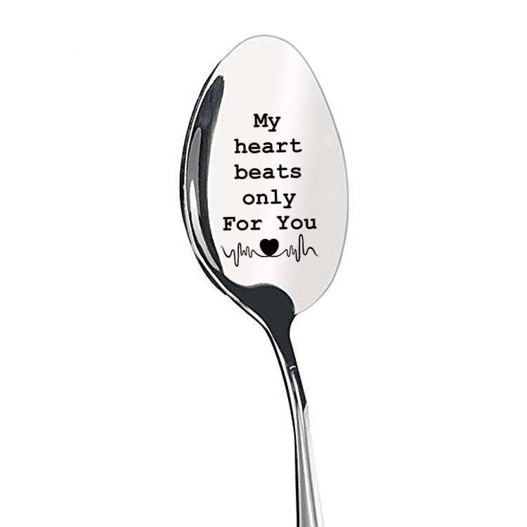 Valentine's day stainless steel long handle spoon