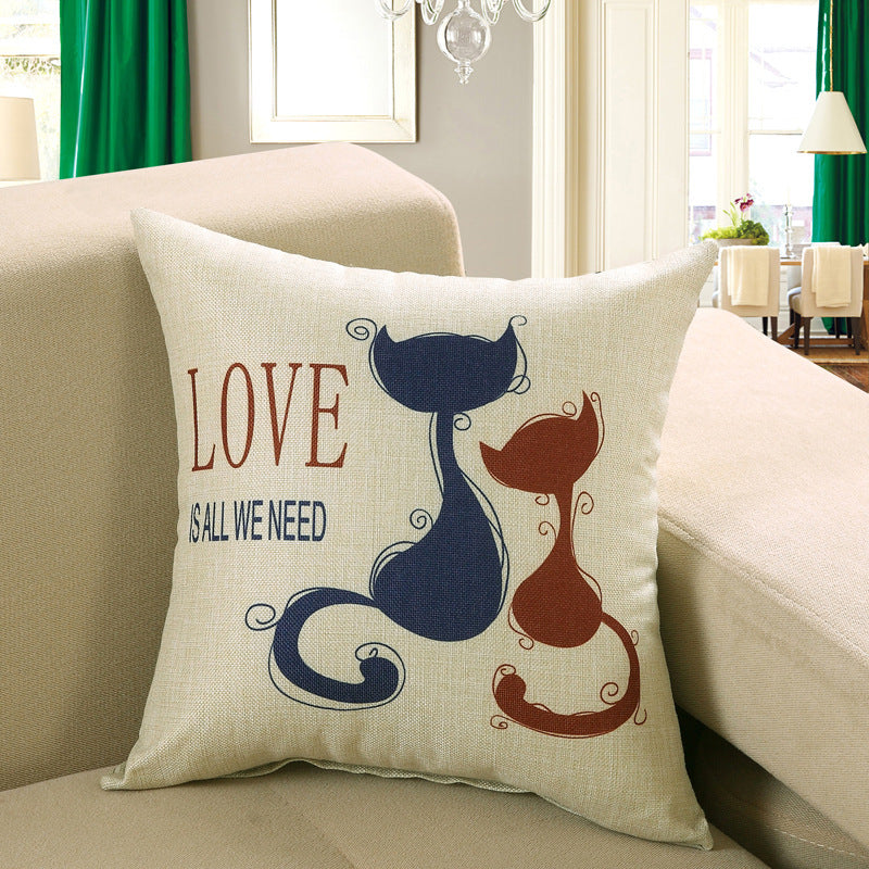 Printed sofa cushion cover