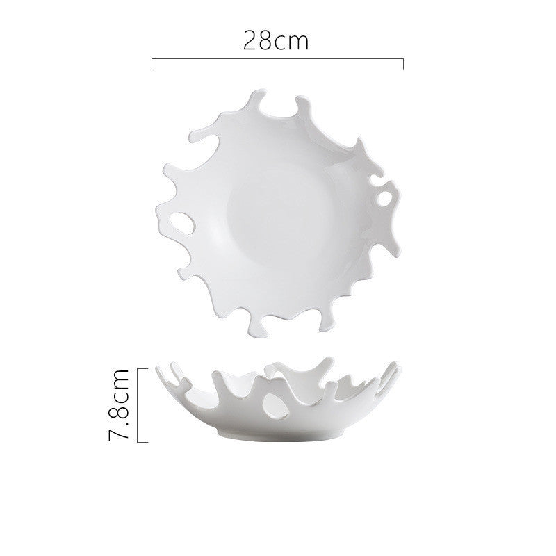 Home Creative Ceramic Pure White Dessert Plate