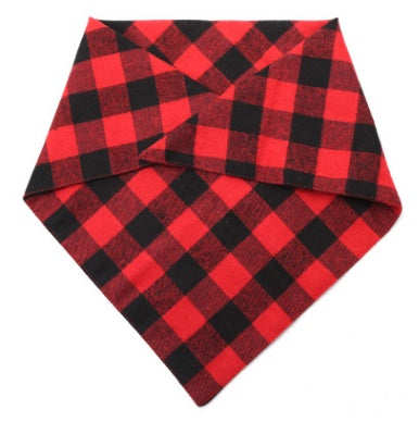 Cross-border new classic plaid pet saliva towel double dog triangle towel dog scarf pet jewelry